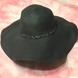 COPY - Floppy Black Straw Beach Hat